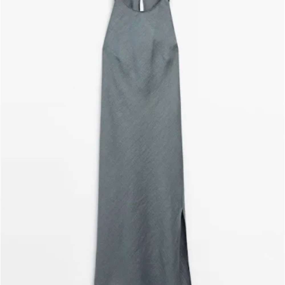 Elegant Grey Sleeveless Maxi Dress massimo dutti new